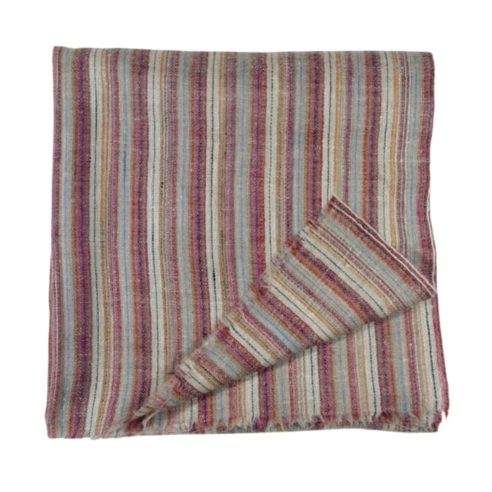 Cashmere Long Scarf Shawl Unisex Stripes Multicolor